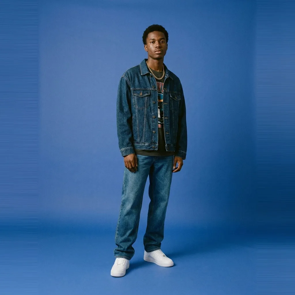 AI fashion model wearing a clothing range