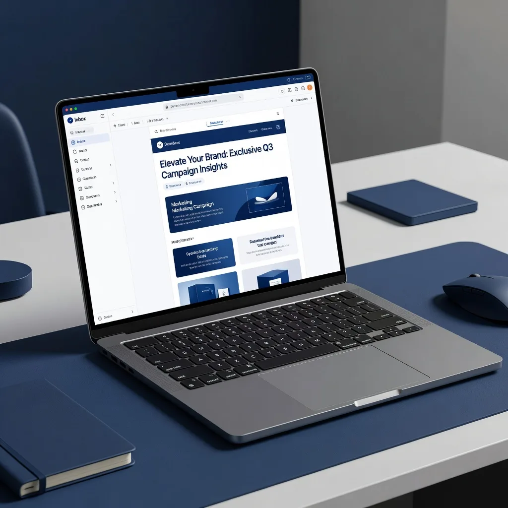 Email marketing dashboard on a laptop